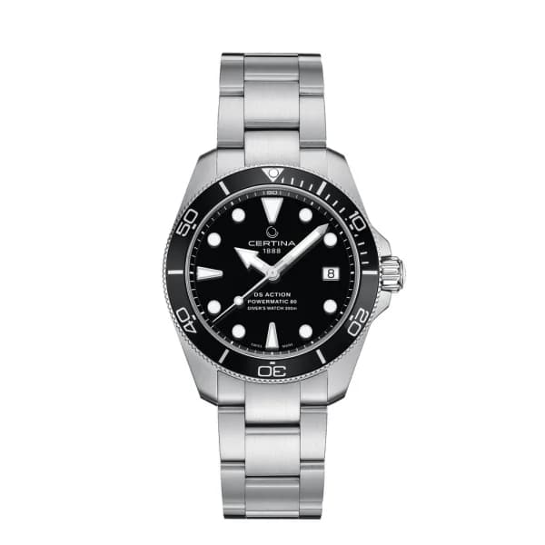 Certina Montre Certina DS Action Diver 38mm Powermatic 80 Automatique Cadran Noir