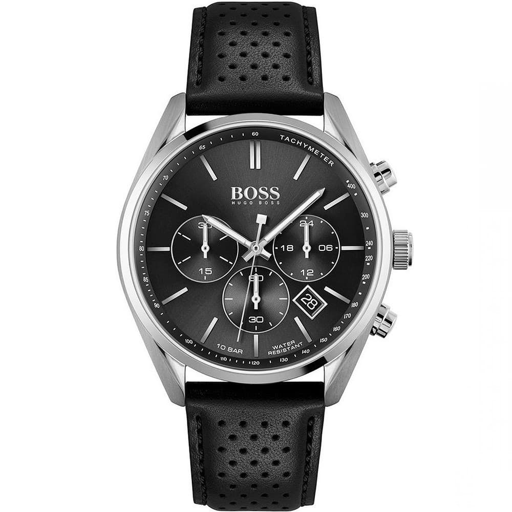 Hugo Boss Montre Boss en Cuir Noir
