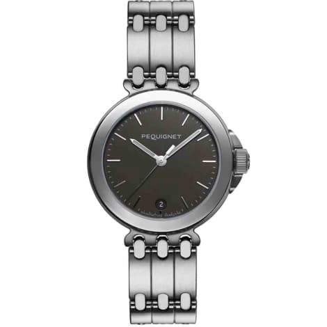 Pequignet E. Montre Pequignet Moorea - Cadran Gris & Bracelet 3 rangs 38.5mm - 4240333