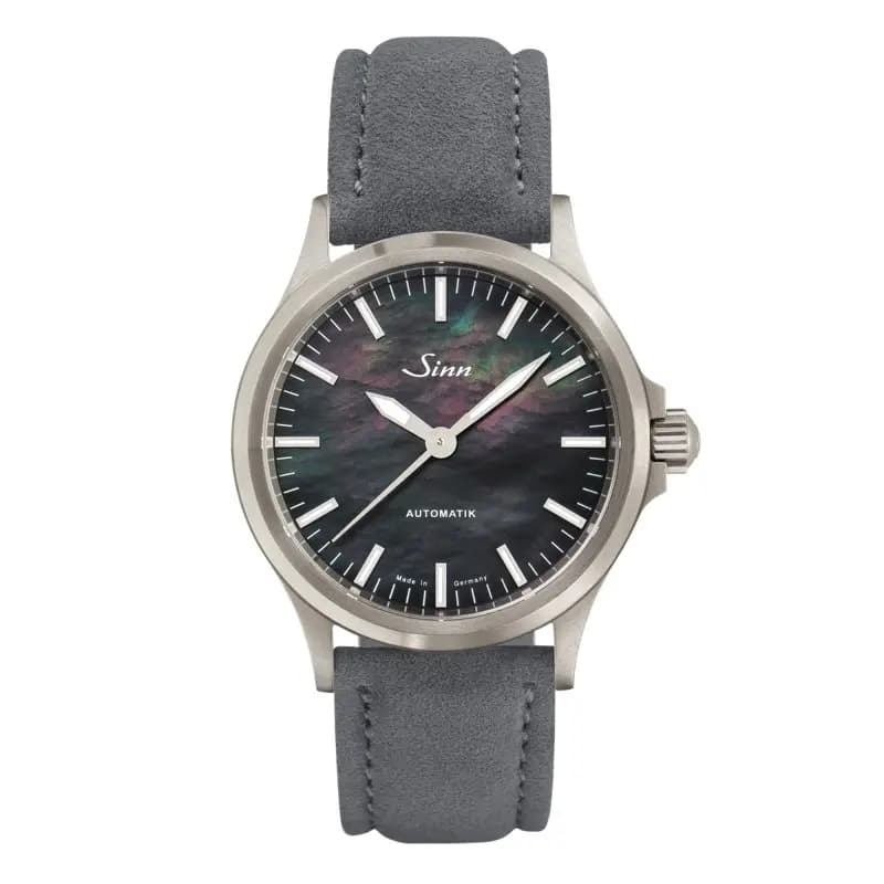 Sinn Montre 556 I Nacre Noir Bracelet Alcantara gris 556.0105