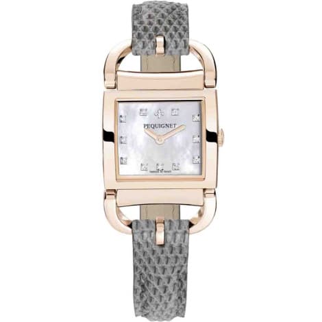 Pequignet E. Montre Pequignet Attellage Quartz - Cadran Nacre Blanc - Bracelet Gris - 5896508CD-L