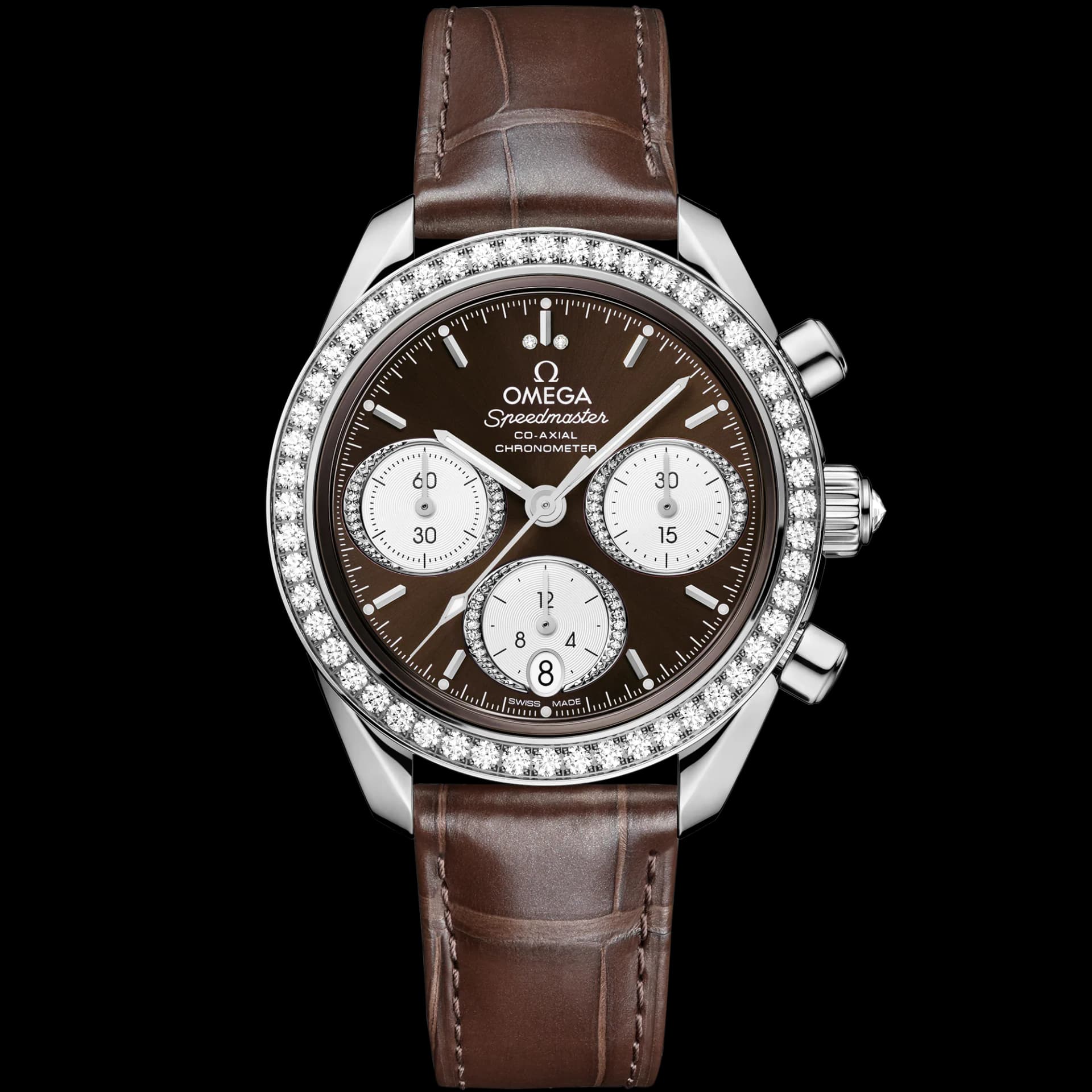 Omega Speedmaster 38 mm, acier sur alligator