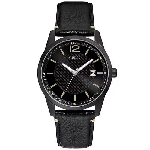 Guess Montre Analogique Homme Guess Cuir Noir W1186G2 - Cleor