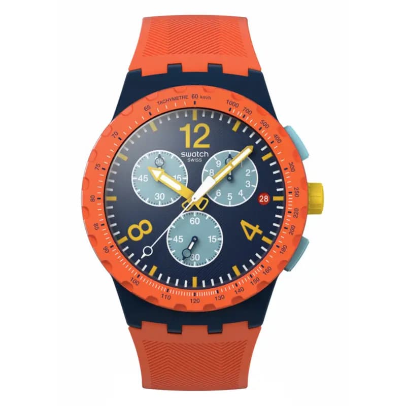 Swatch Montre Camo Flash — bracelet bleu