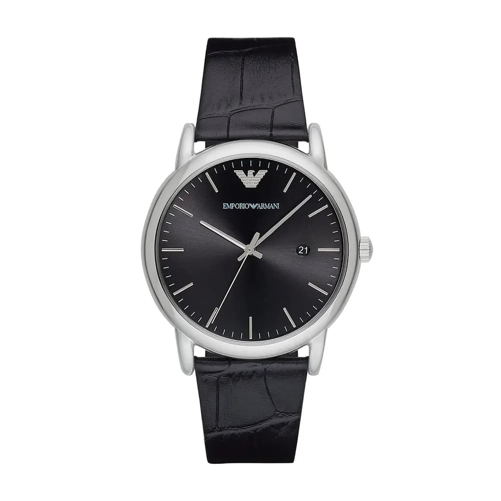 Emporio Armani Montre Analogique Homme Emporio Armani Cuir Noir AR2500