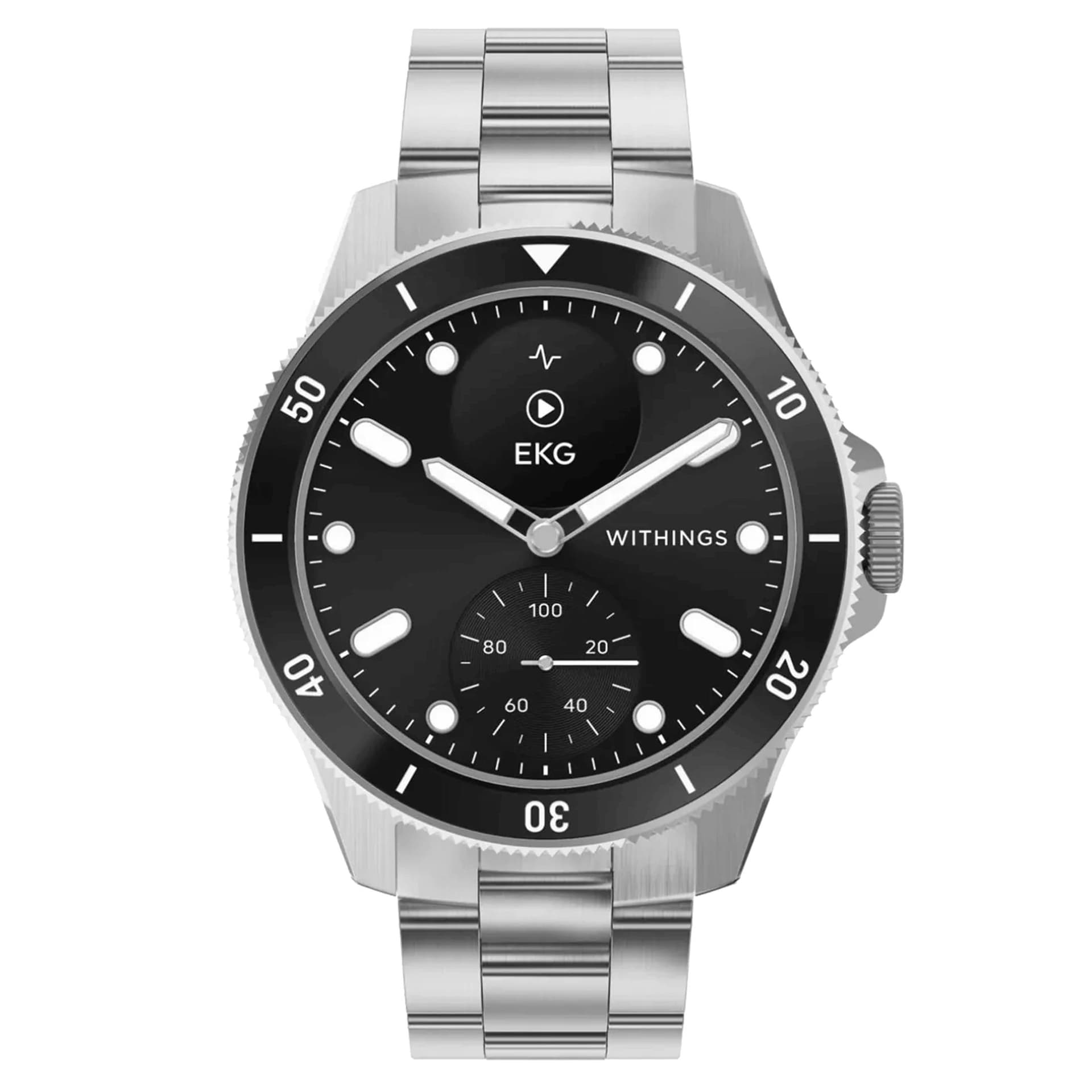 Withings Montre Connectée Withings ScanWatch Nova Black cadran noir bracelet acier 42 mm