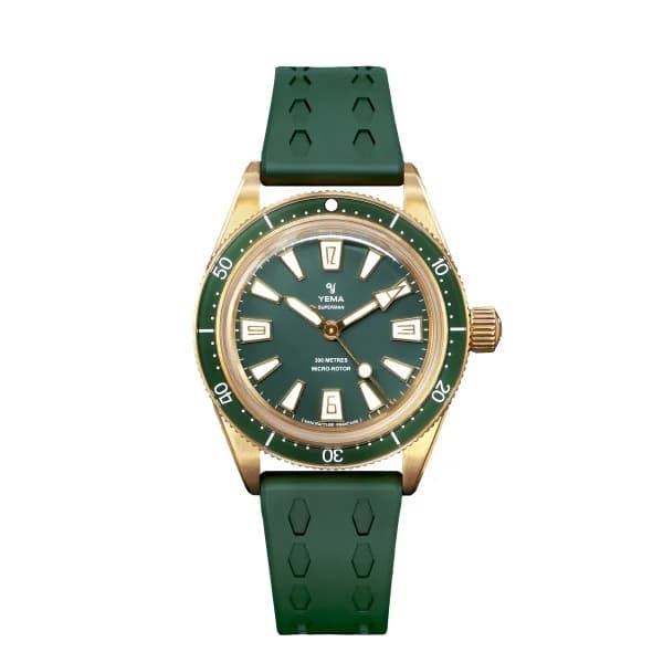 Yema Montre Yema Skin Diver Slim Bronze CMM.20 Limited Edition Cadran Vert
