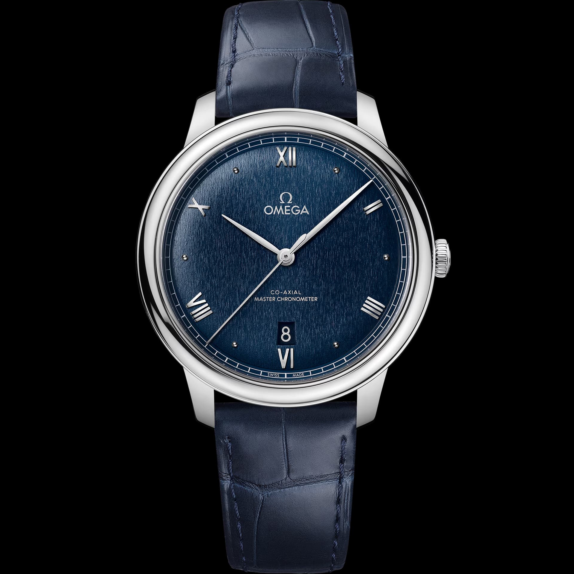 Omega De Ville 40 mm, acier sur bracelet en cuir