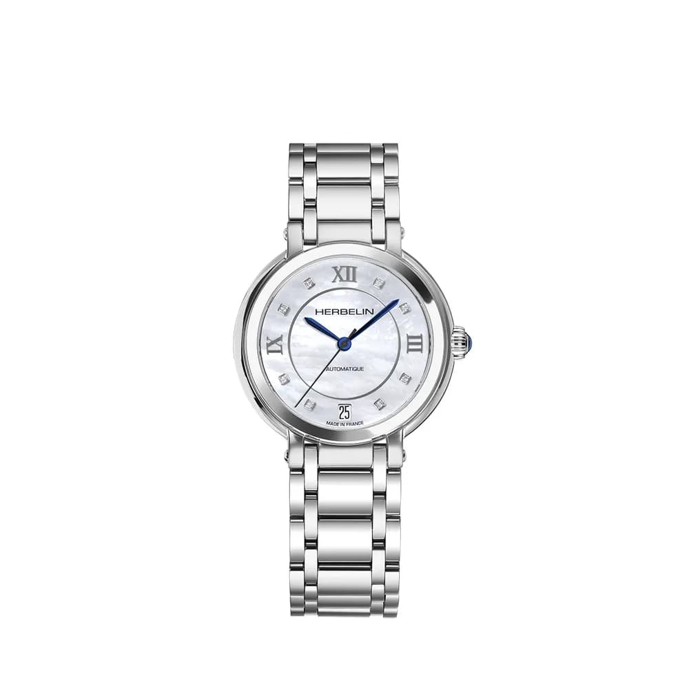 Michel Herbelin Montre automatique Femme Galet Blanc