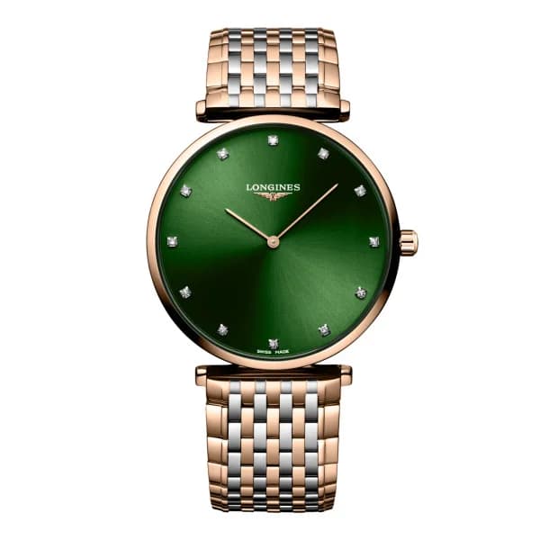 Longines Montre Longines la grande classique de longines 38 mm Quartz Cadran Vert soleillé Bracelet Acier