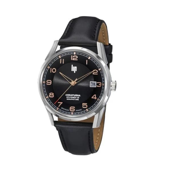 Lip Montre Lip Annapurna Automatique - Manufacture - Homme - cadran Noir- 39 mm - Acier inoxydable- 676010