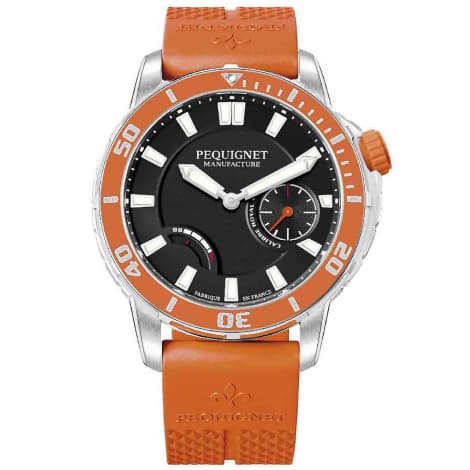 Pequignet Montre Pequignet Royale 300 Automatique Cadran Noir - 9050343-Silicone Orange