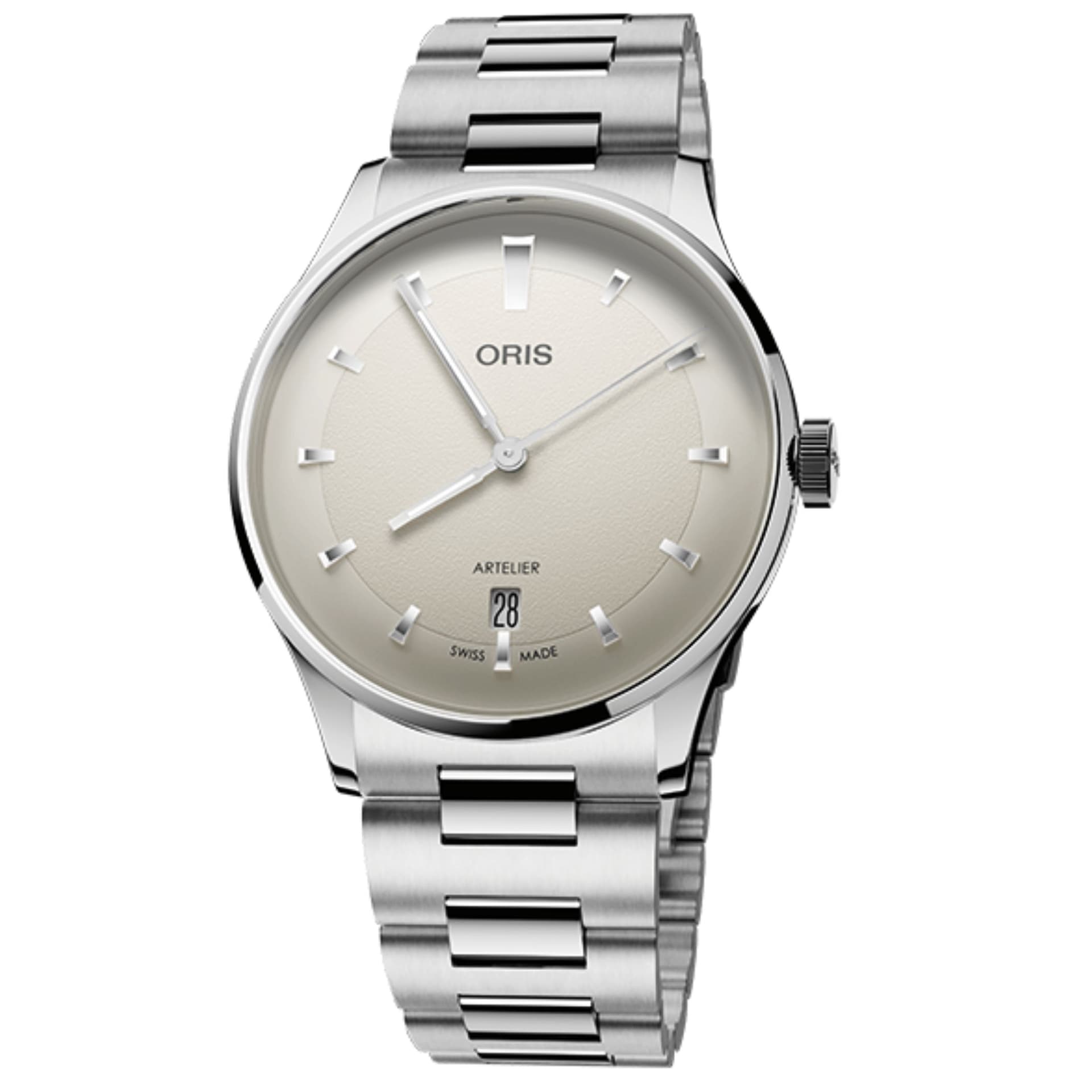 Oris Montre Oris Artelier Date automatique cadran blanc bracelet acier 38 mm