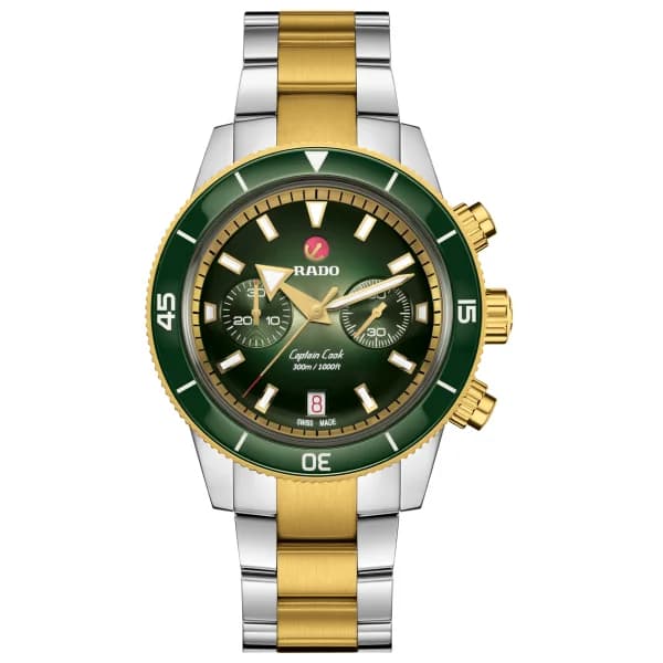 Rado Montre Rado Captain Cook Automatic Chronographe Cadran Vert PVD Jaune