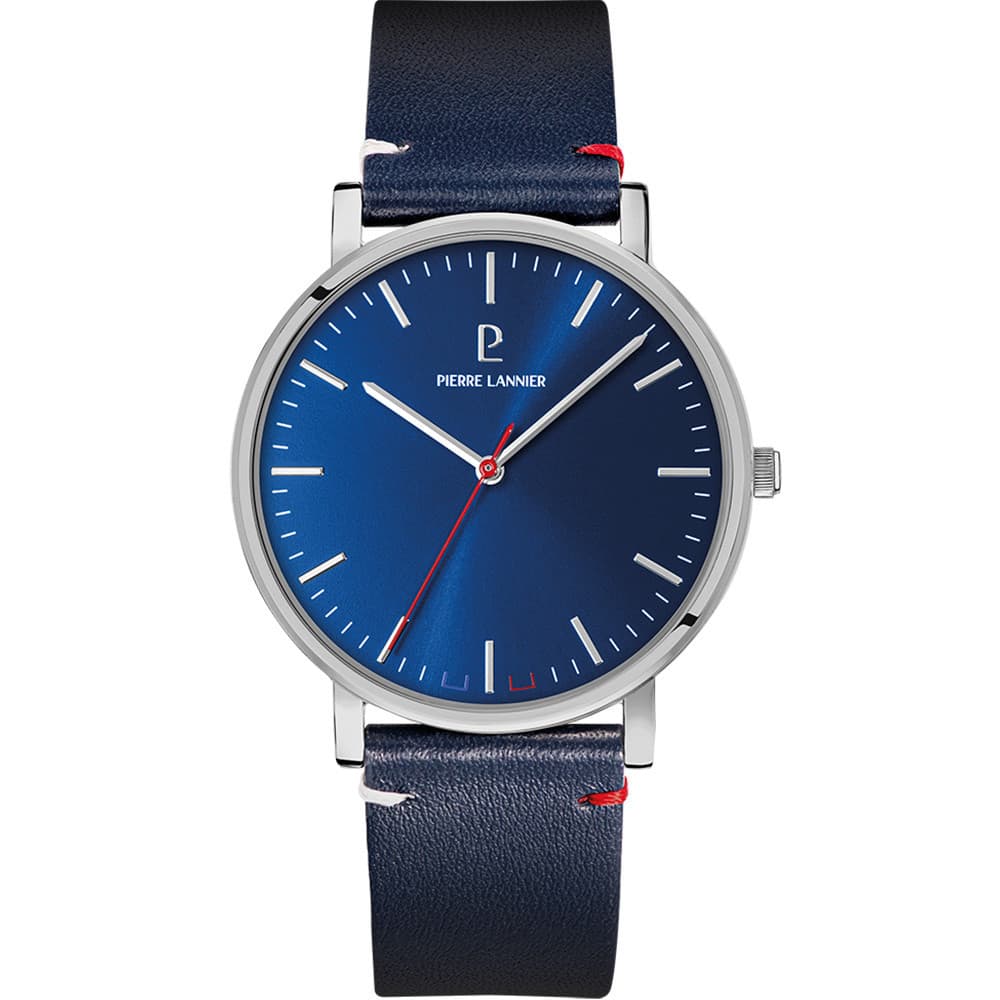 Pierre Lannier Montre Pierre Lannier Collection Essential en Cuir Bleu