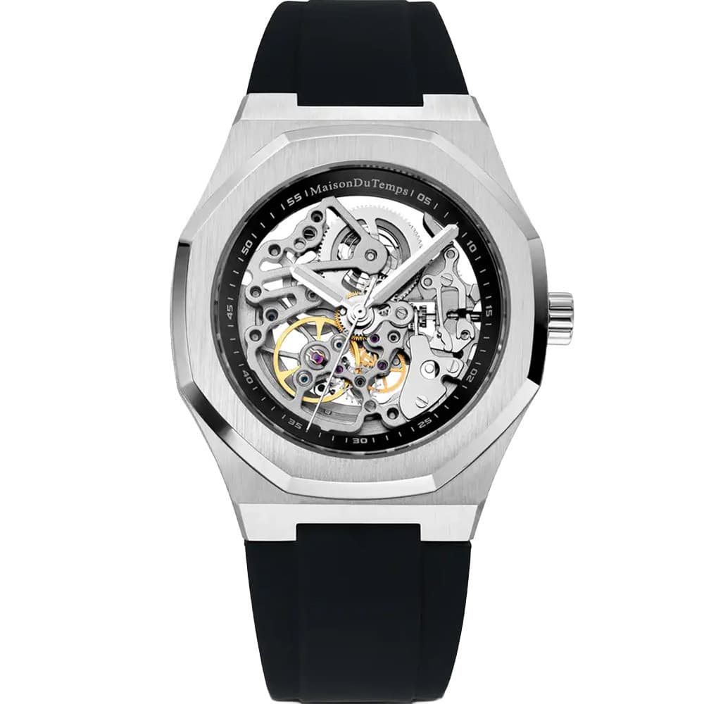 Maison du Temps Montre Automatique Maison du Temps Collection MTBeta en Silicone Noir