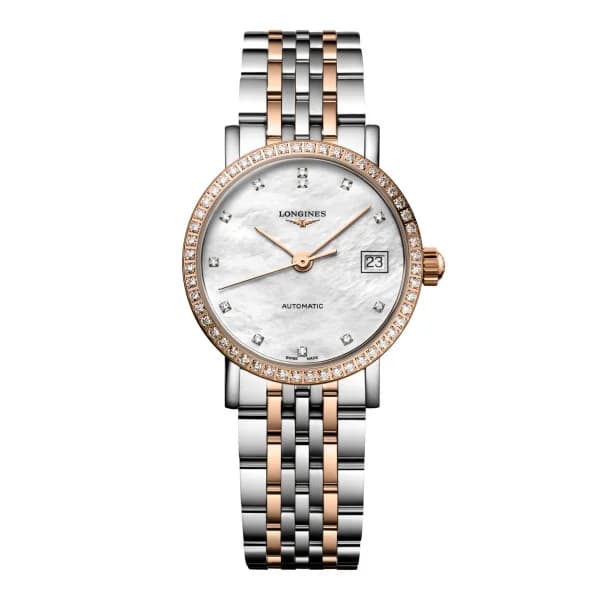Longines Montre Longines elegant collection 25.50 mm Automatique Cadran Nacre blanche Bracelet acier