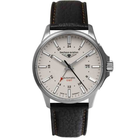 Bauhaus Montre Bauhaus Aviation Titanium GMT Automatique Cadran Beige Bracelet Cuir - 28685