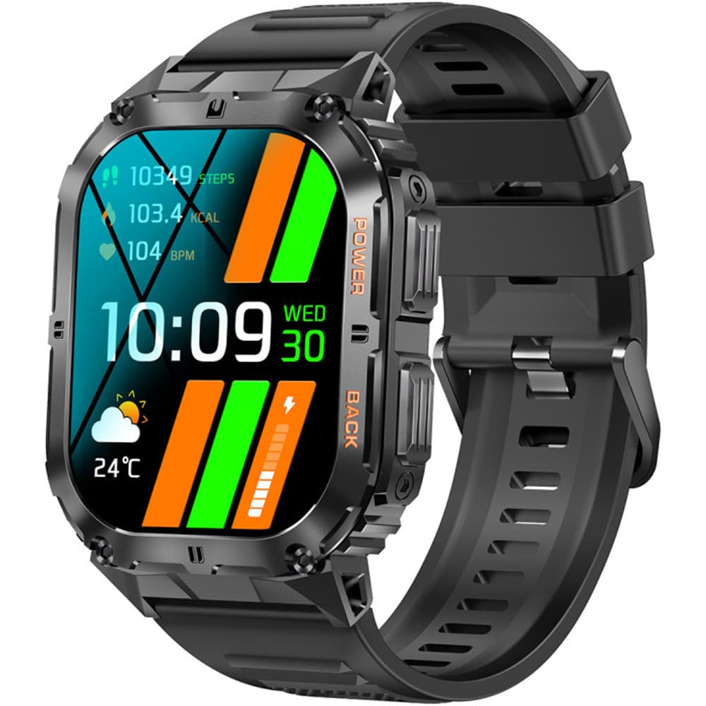 Smarty Montre Connectée Smarty Collection Compass Amoled en Silicone Noir