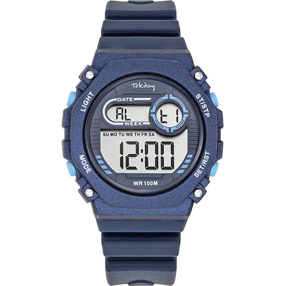 Tekday Montre Tekday en Plastique Bleu