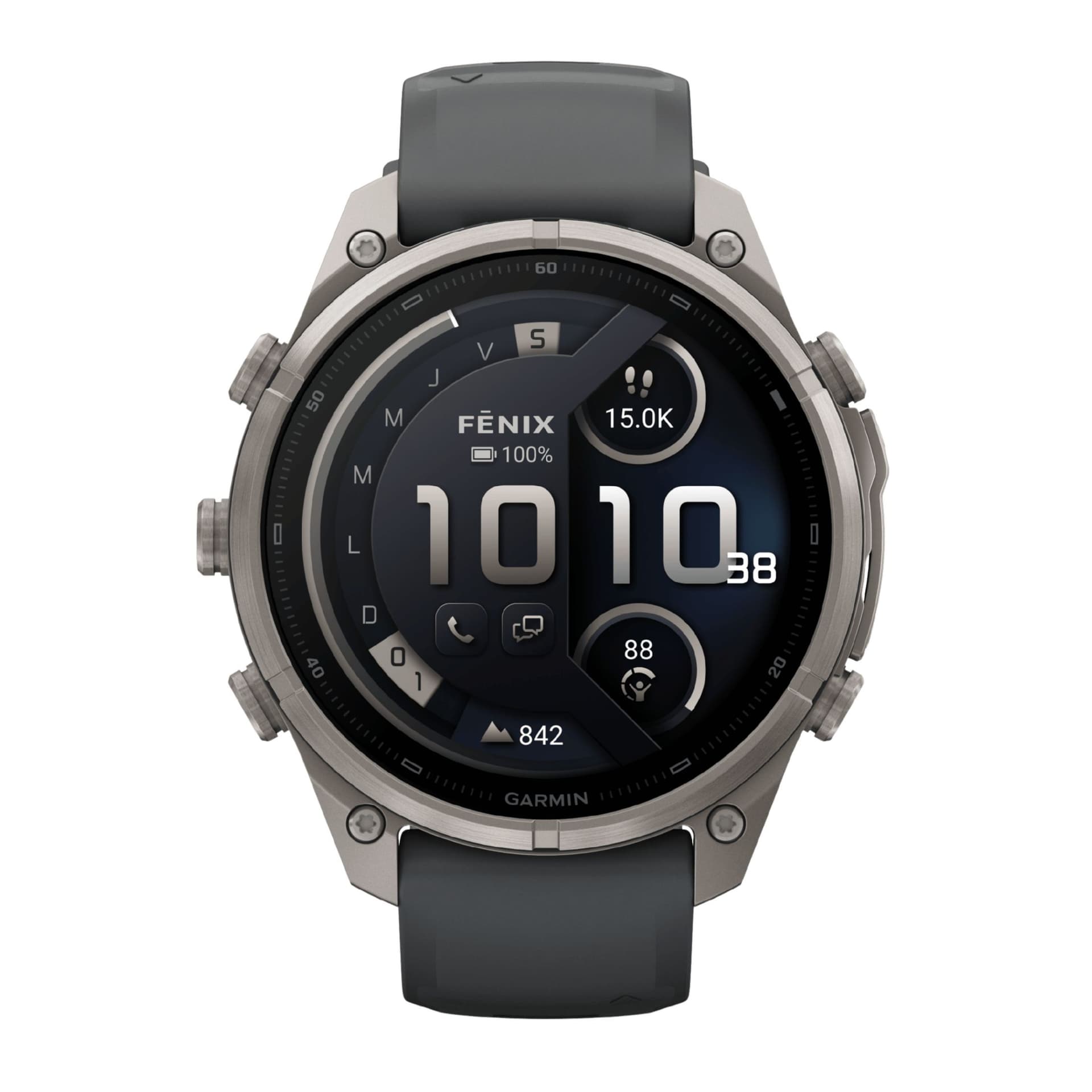 Garmin Montre Garmin Fēnix 9 Pro inReach AMOLED Sapphire Titane bracelet Graphite/black silicone 47 mm
