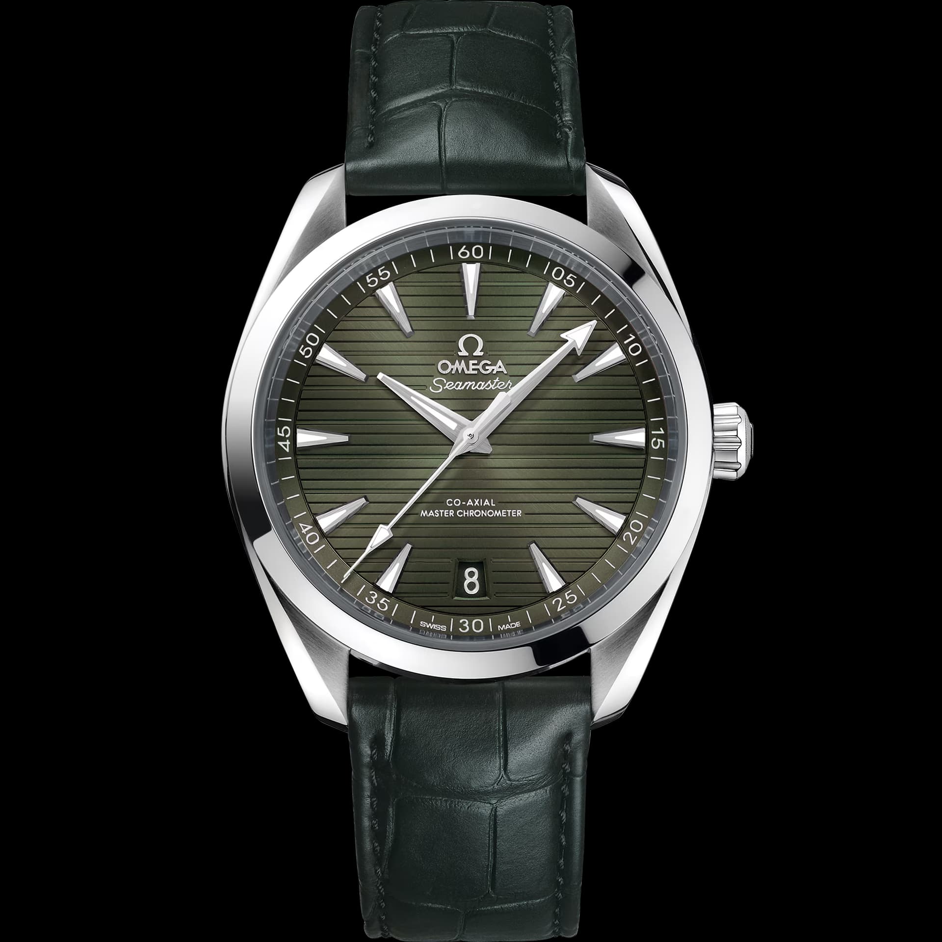 Omega Seamaster 41 mm, acier sur bracelet en cuir