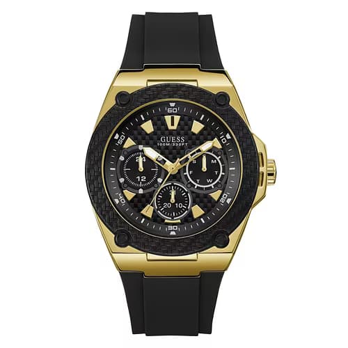 Guess Montre Homme GUESS LEGACY en Silicone Noir Etanche