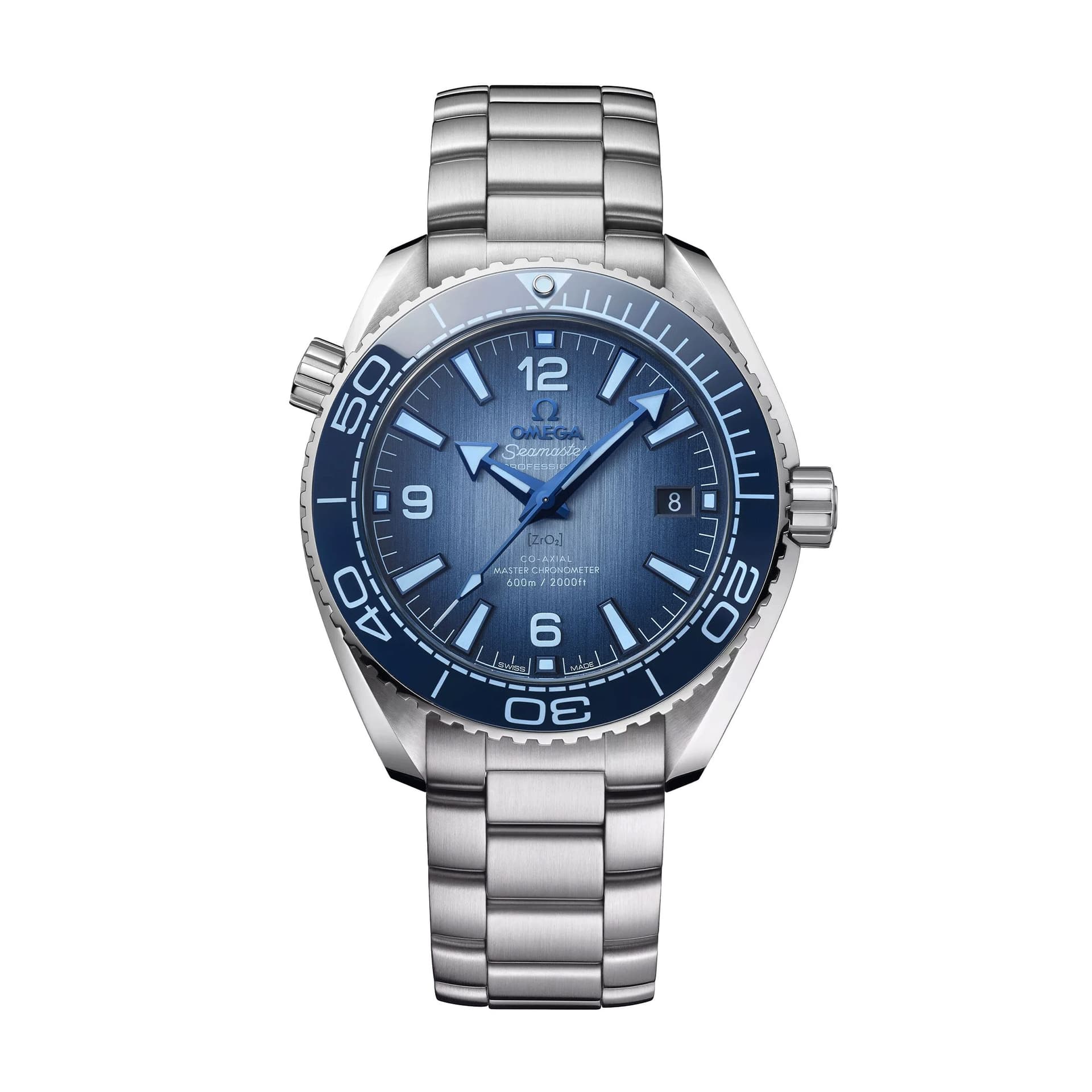 Omega Montre Omega Seamaster Planet Ocean 600m 75ème Anniversaire Co-Axial Master Chronometer cadran bleu bracelet acier 39,5 mm