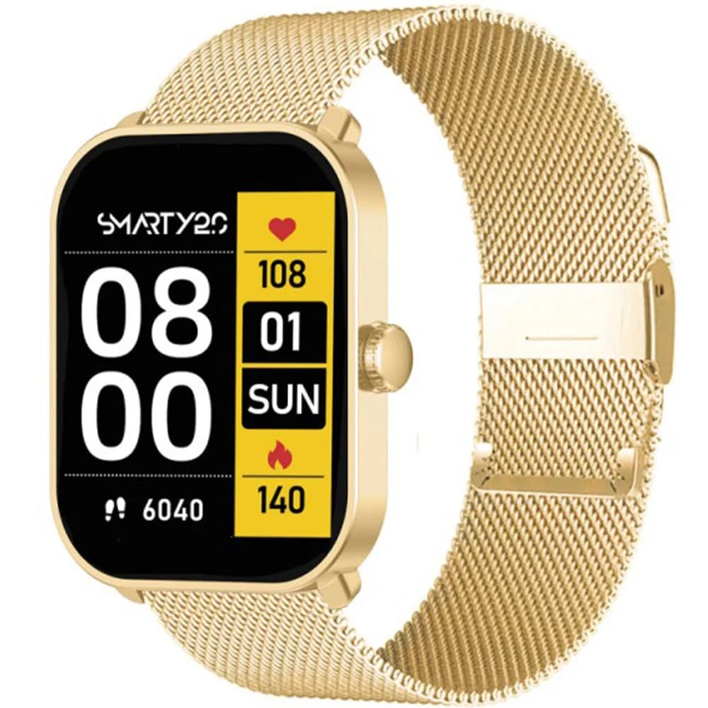 Smarty Montre Connectée Smarty Collection Super Amoled en Acier et PVD Doré