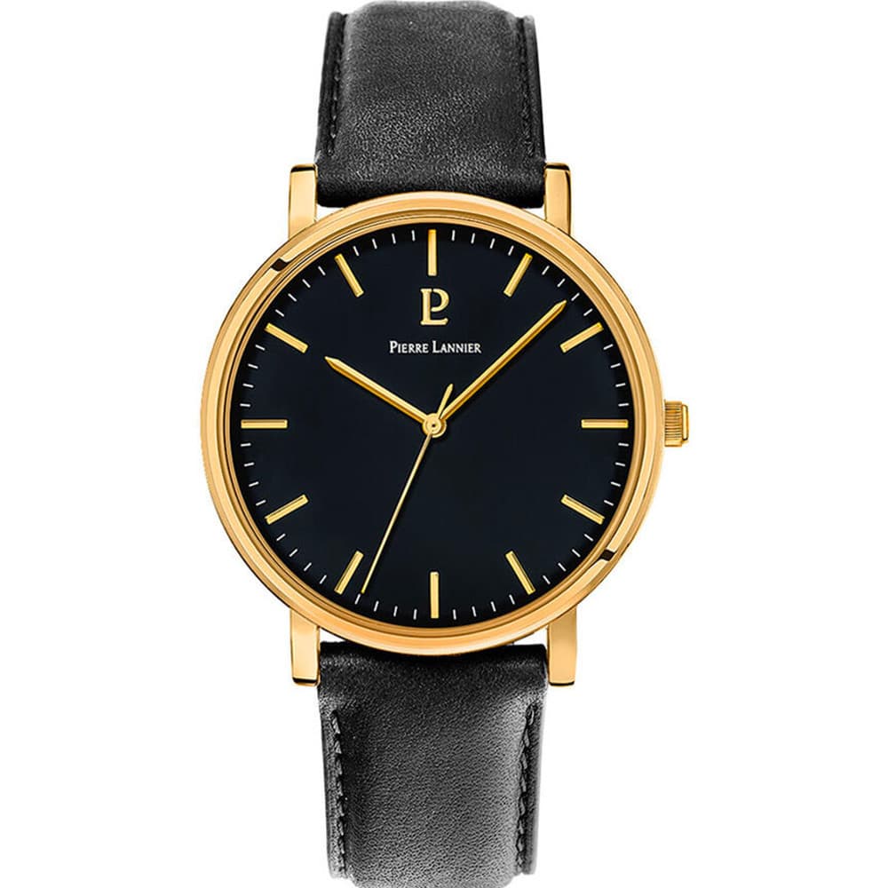 Pierre Lannier Montre Pierre Lannier Collection Essential en Cuir Noir