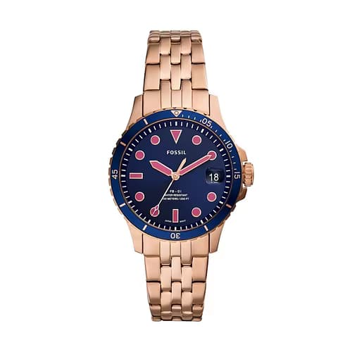 Fossil Montre Femme — cadran bleu