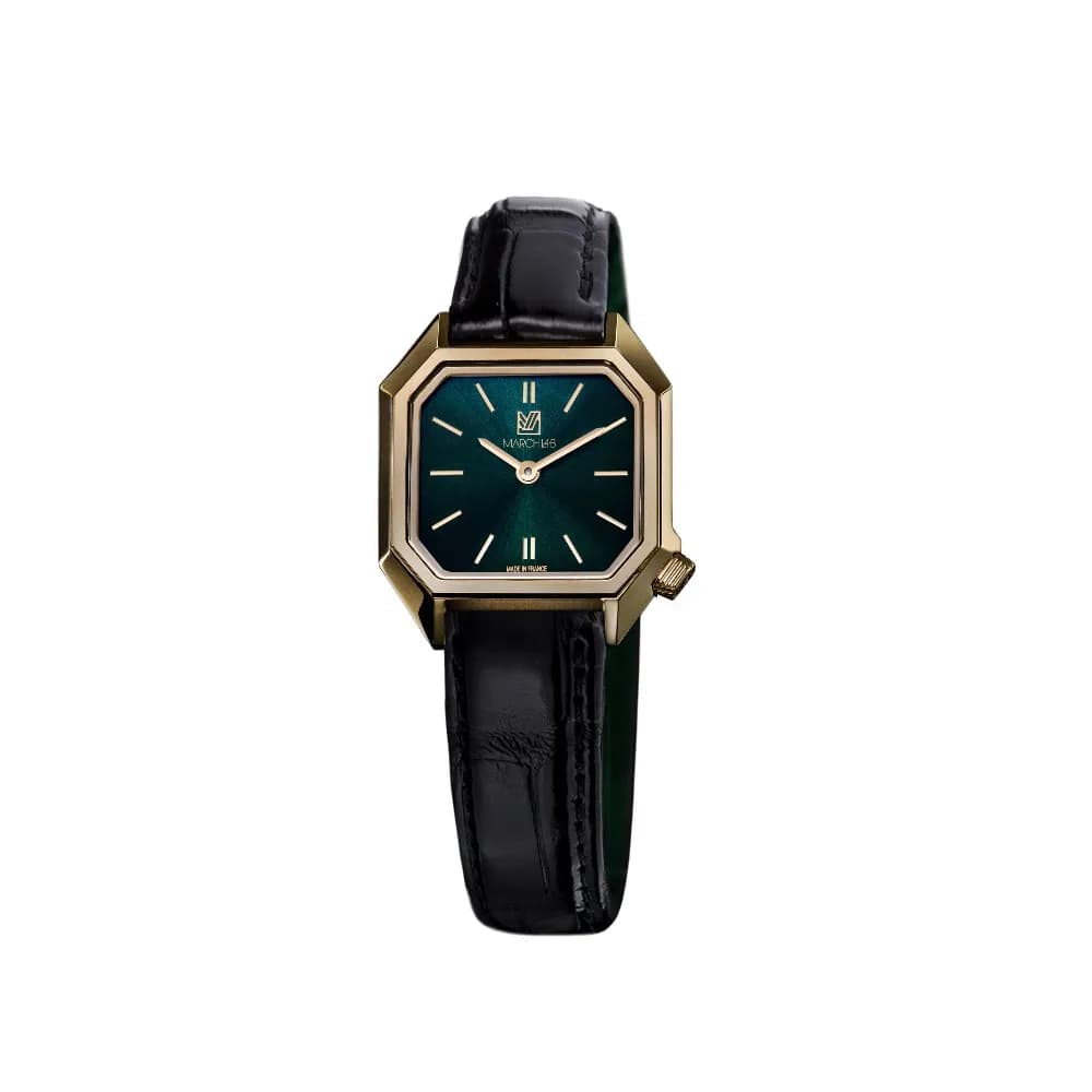 March LA.B Lady Mansart Electrique - Emerald - Alligator Noir