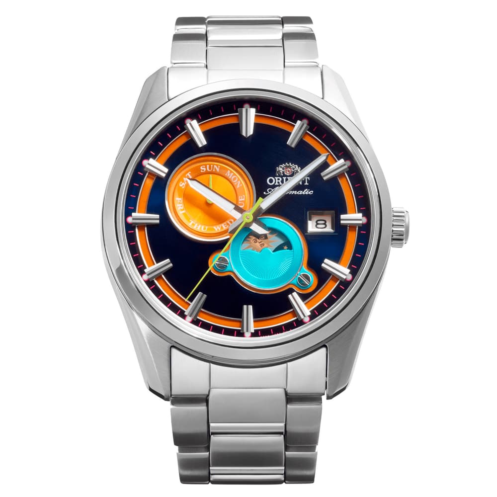 Orient Montre automatique Homme Stretto Bleu foncé, Orange, Turquoise