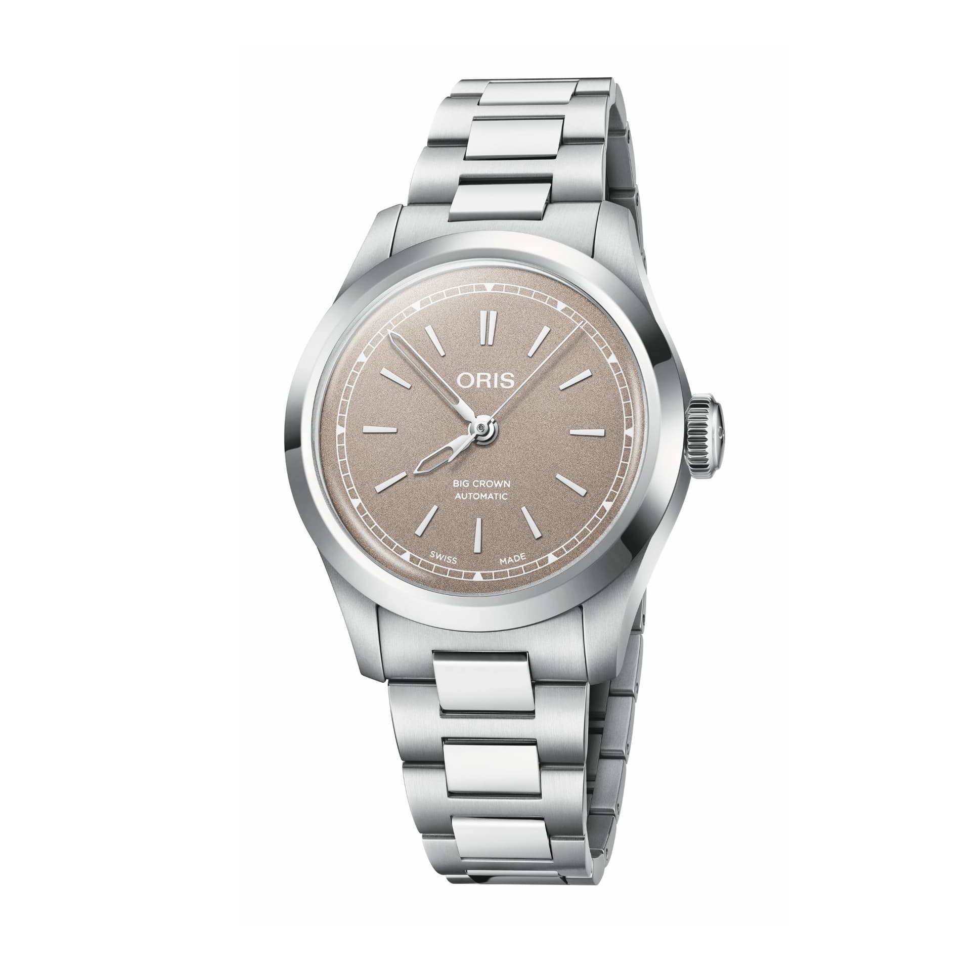 Oris Montre Oris Big Crown automatique cadran beige bracelet acier 34 mm
