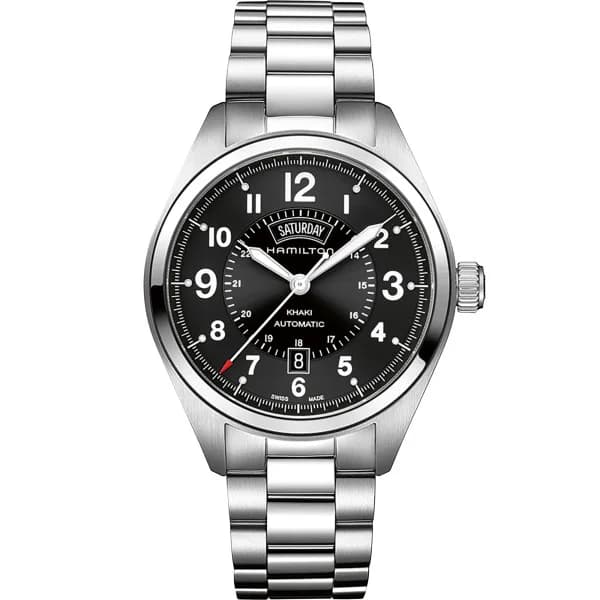Hamilton Montre Hamilton Khaki Field 42mm Auto Cadran Noir Bracelet Acier