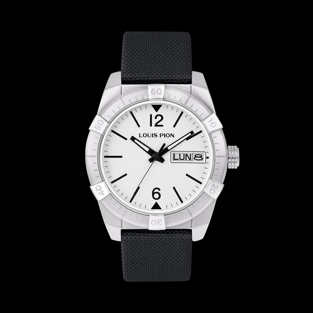 Louis Pion Montre quartz Homme Vasco Blanc