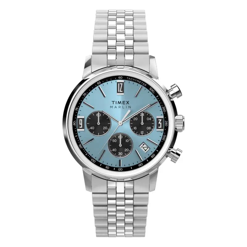 Timex Montre Marlin Chronograph Tachymeter 40mm Stainless Steel Bracelet Watch TW2Y66500