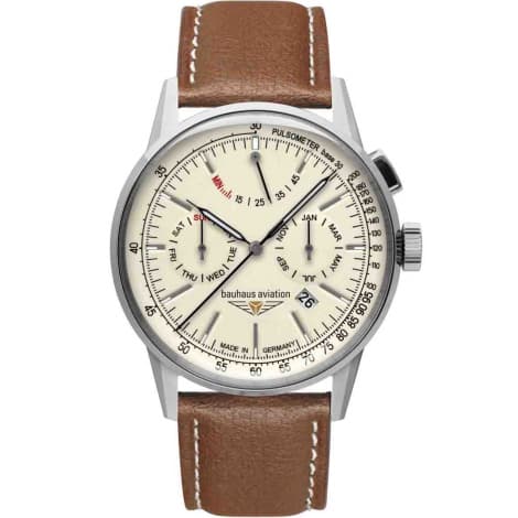 Bauhaus Montre Bauhaus Aviation G38 Automatique Cadran Beige Bracelet Cuir - 23625
