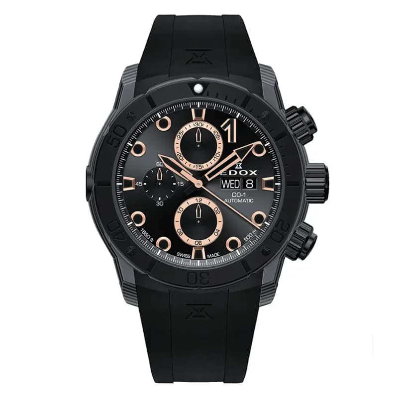 Edox Montre CO-1 Carbon Chronograph Automatic 01125-CCN-NR