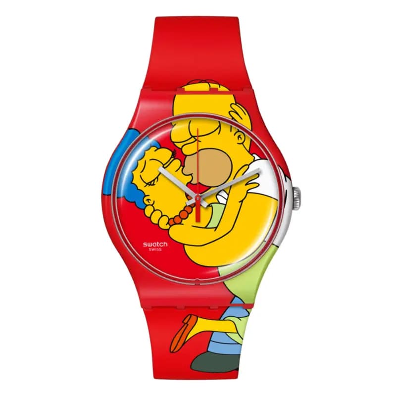 Swatch x the Simpsons Sweet Embrace — bracelet rouge