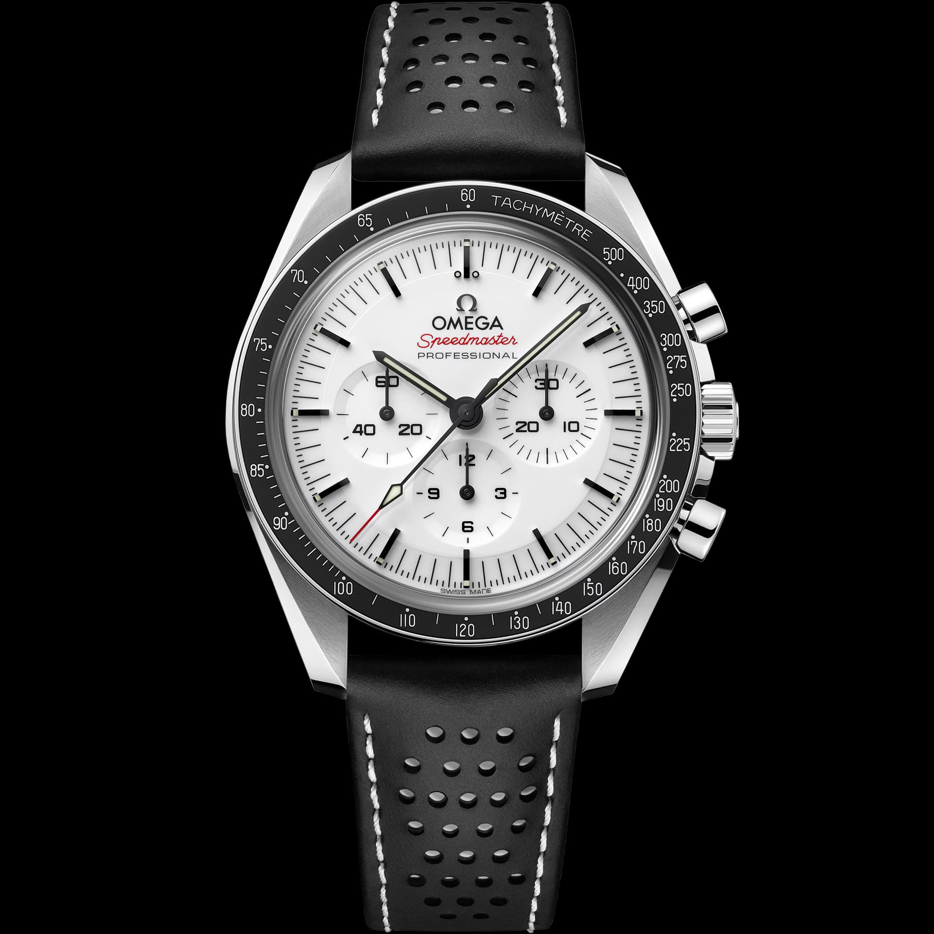 Omega Speedmaster 42 mm, acier sur bracelet en cuir