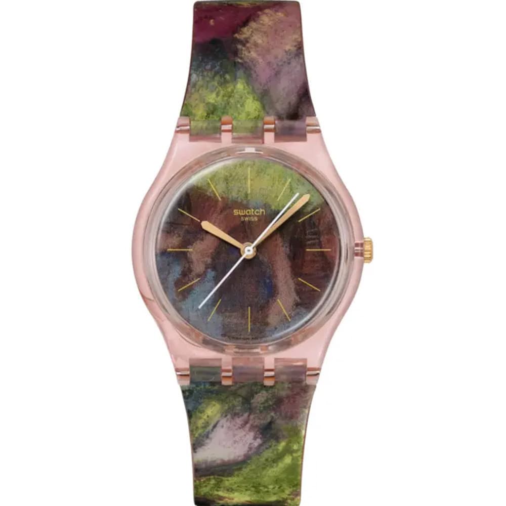 Swatch Montre en Silicone Multicolore — boîtier rose