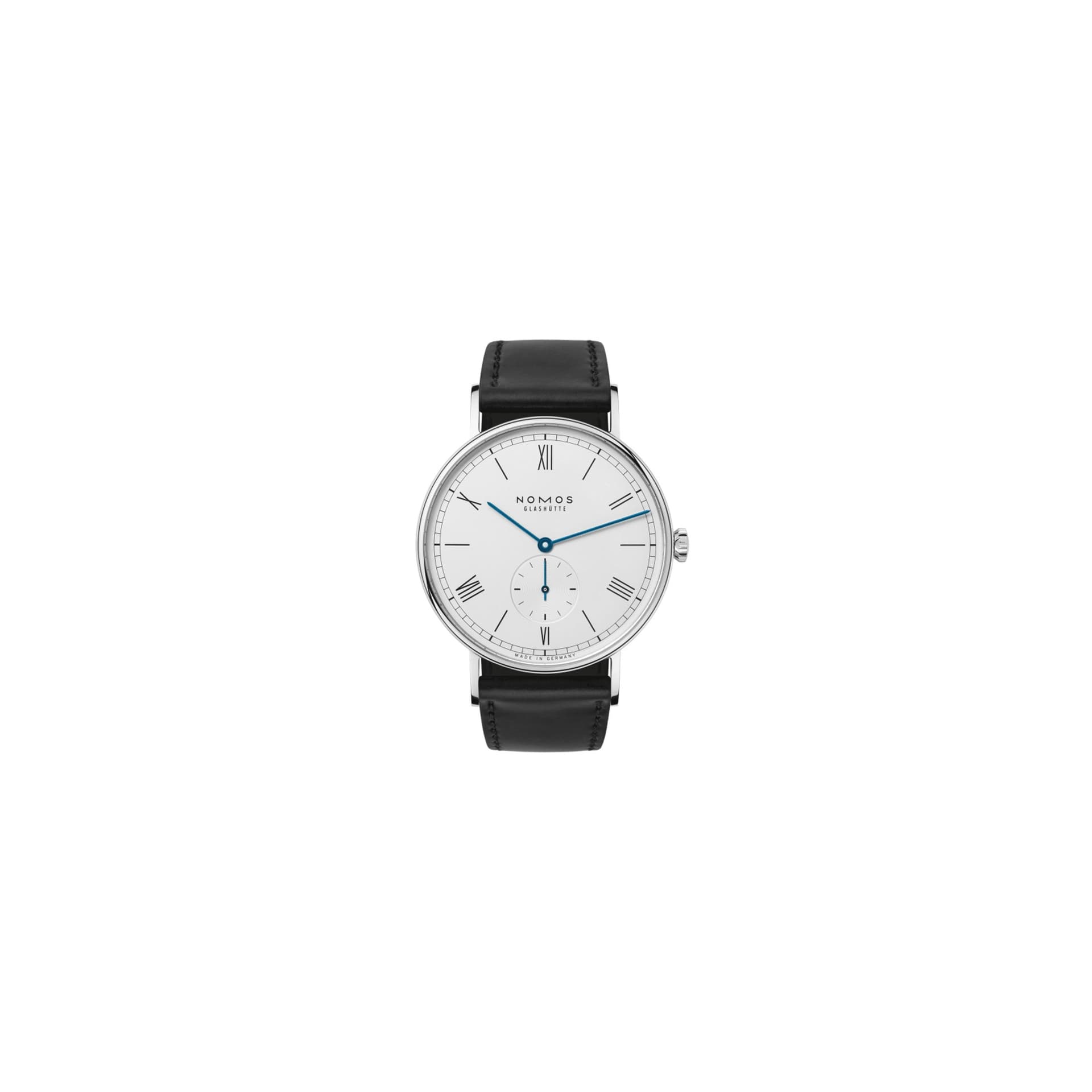 Nomos Montre NOMOS Ludwig 38 mécanique fond saphir bracelet cuir véritable noir 37,5 mm