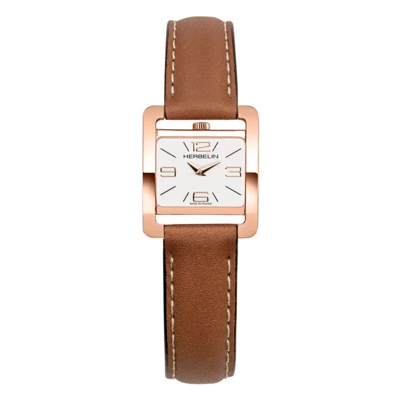 Michel Herbelin Montre Herbelin en Cuir Marron