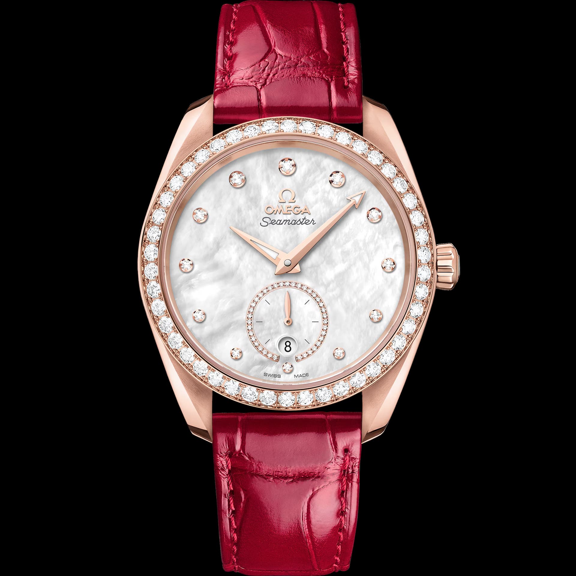 Omega Seamaster 38 mm, or Sedna™ sur bracelet en cuir