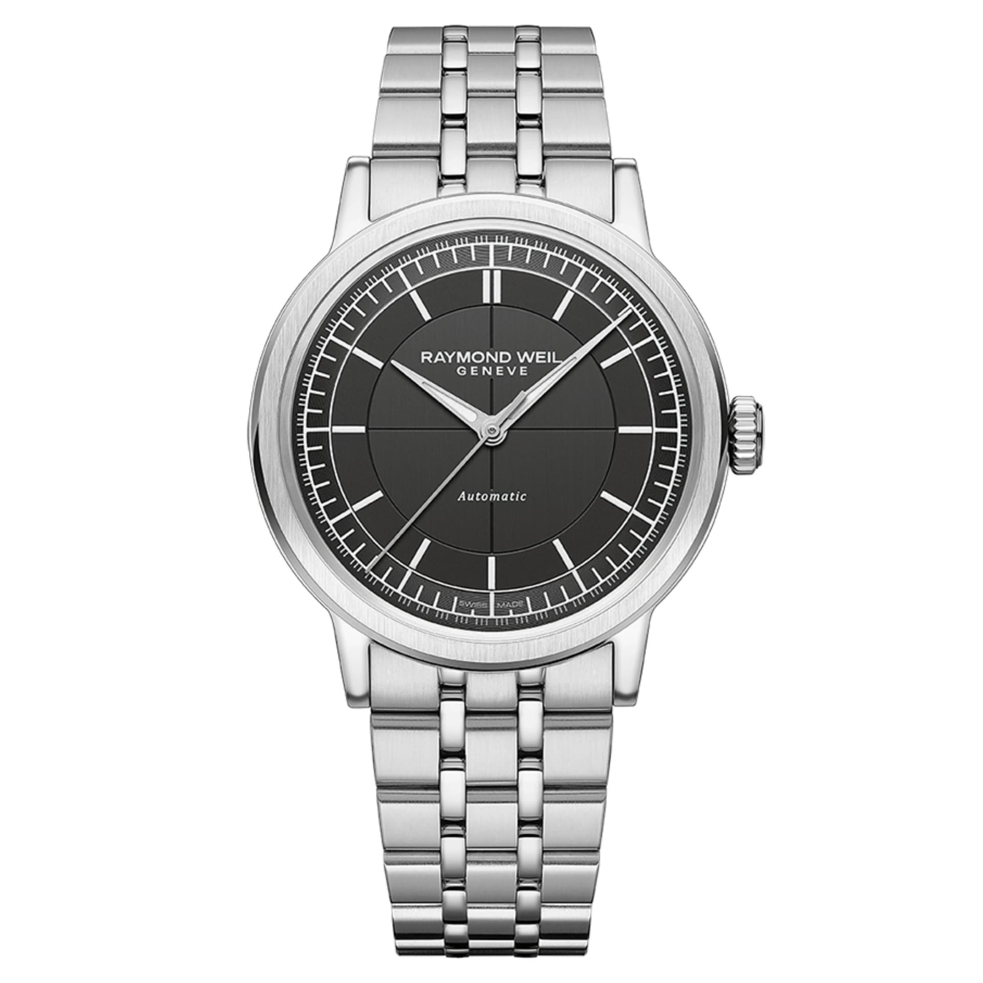 Raymond Weil Montre Raymond Weil Millesime Automatique Seconde Centrale cadran anthracite bracelet acier 39,5 mm