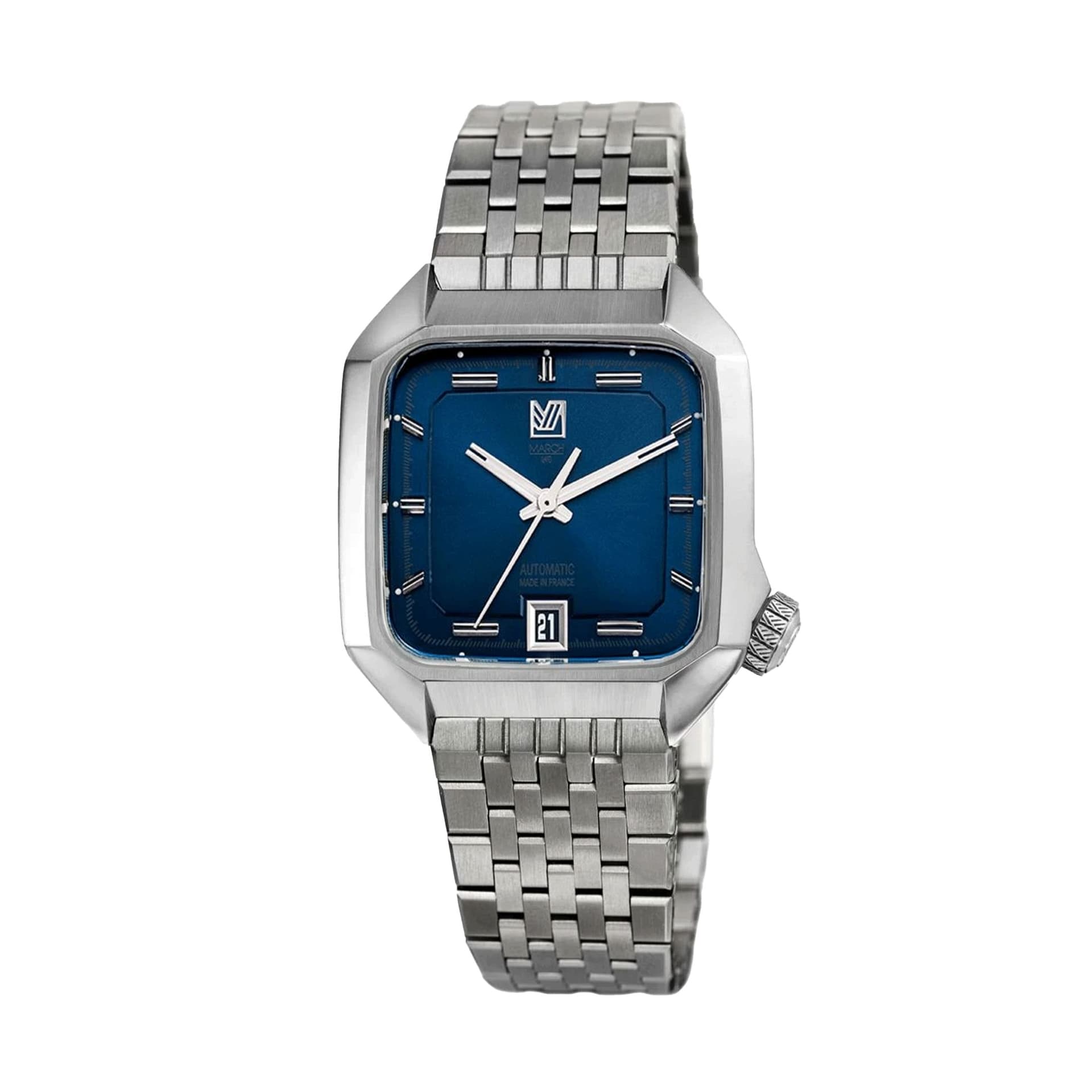 March LA.B AM2 Slim Automatique - Navy - Acier Brossé 7 Maillons