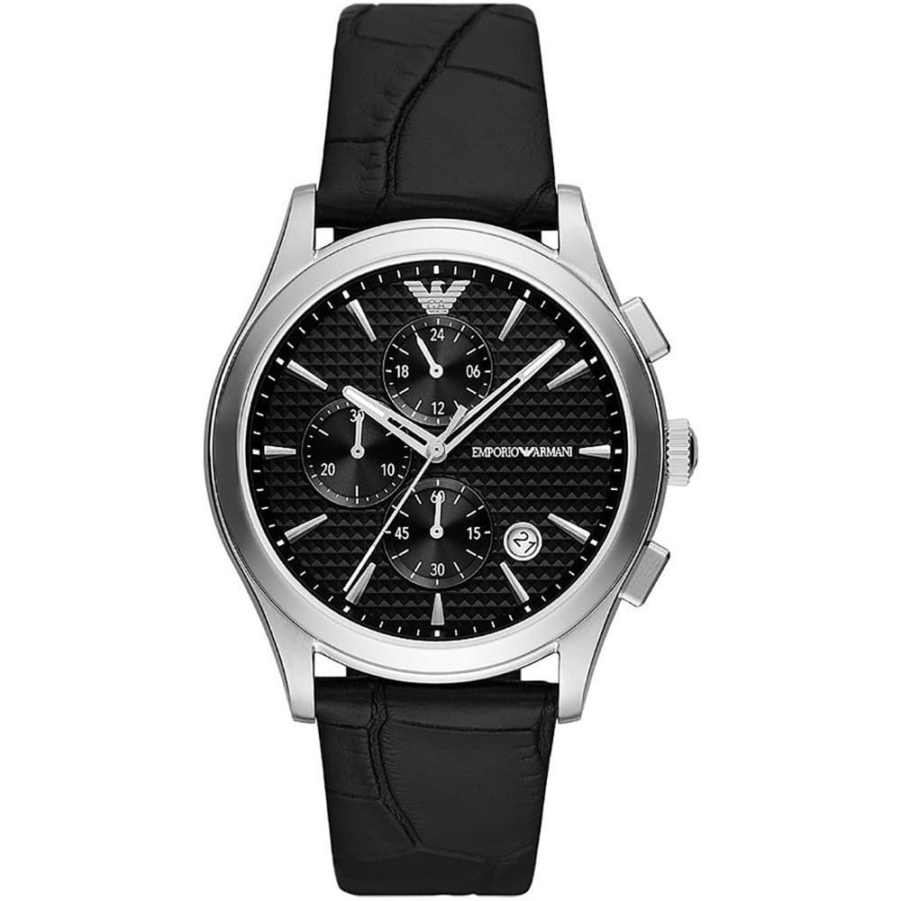 Emporio Armani Montres Montre Emporio Armani Collection Paolo en Cuir Noir