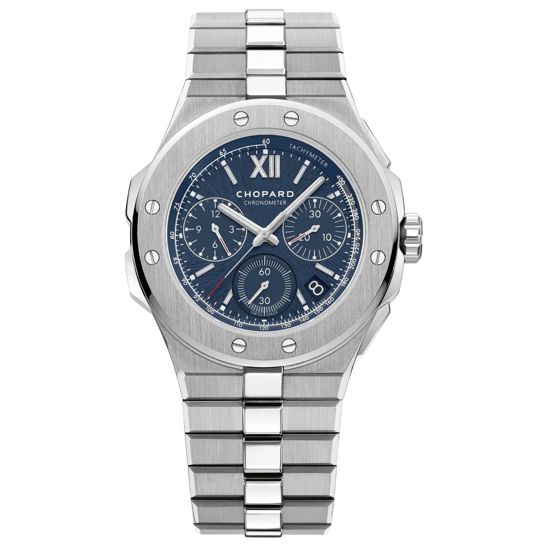 Chopard Montre Chopard Alpine Eagle XL Chrono automatique cadran bleu bracelet acier 44 mm