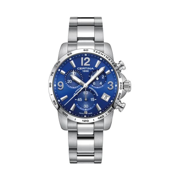 Certina Montre Certina DS Podium Chronograph 1/10 sec Quartz Cadran Bleu